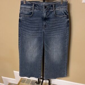 Blue Denim flare crop pant. 8